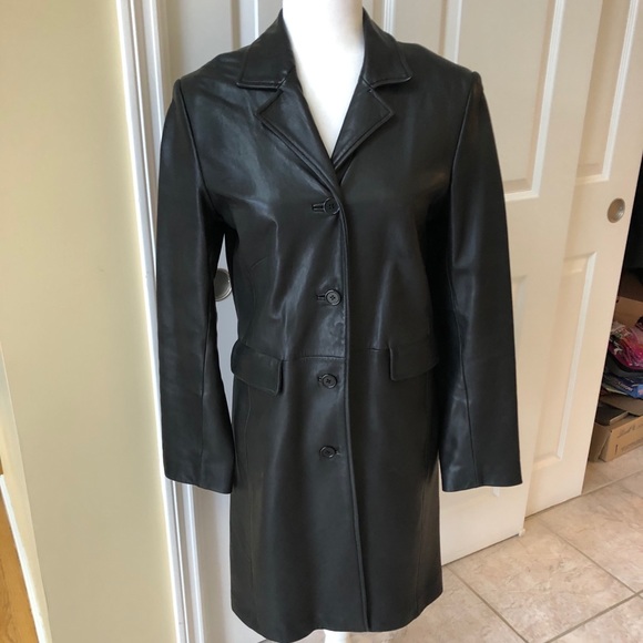 Ann Taylor Jackets & Blazers - ANN TAYLOR Leather Coat, Black, Sz S, EUC